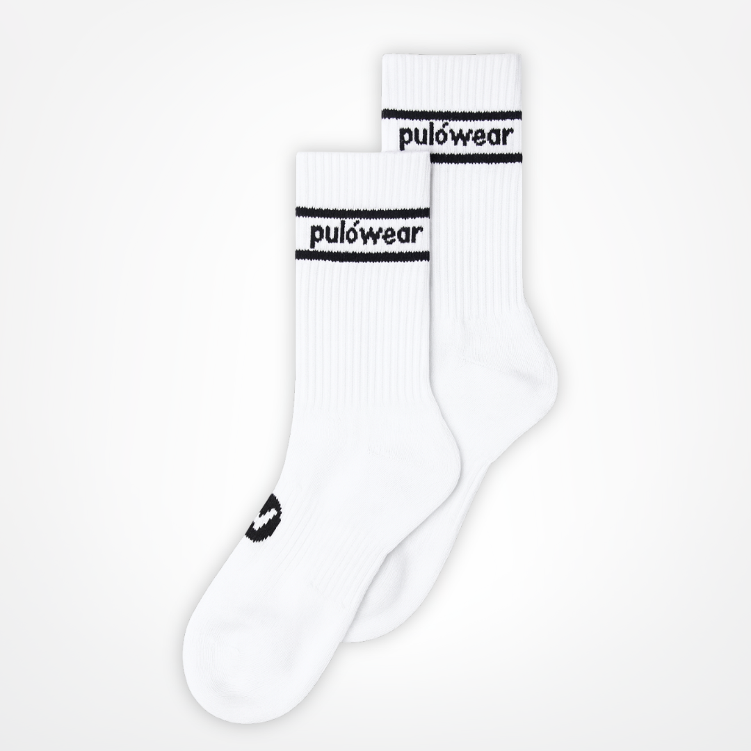 PulóWear ponožky – biele s nápisom