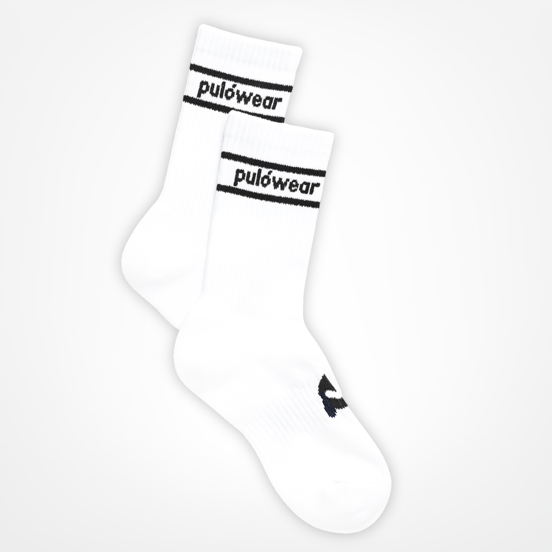 PulóWear ponožky – biele s nápisom