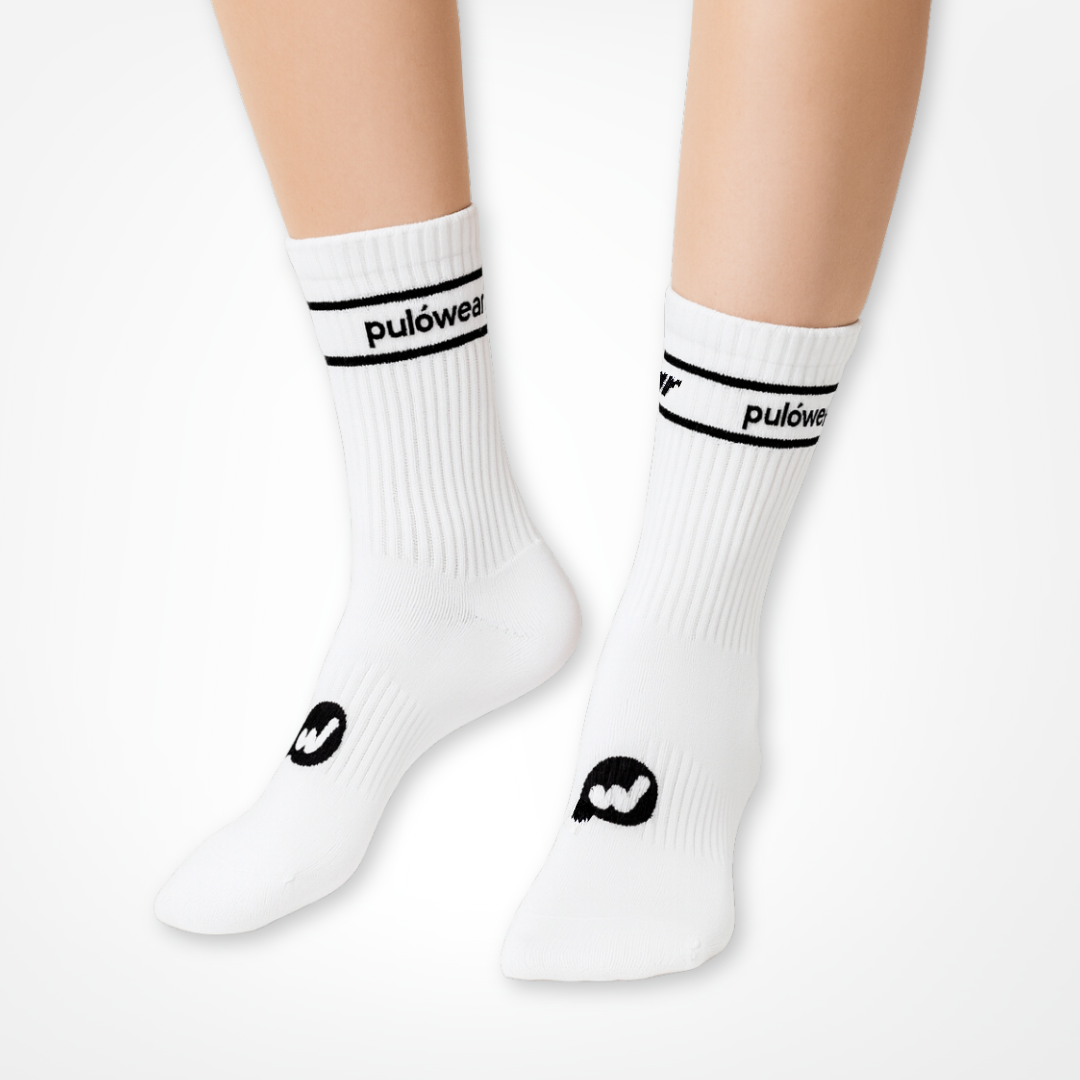 PulóWear ponožky – biele s nápisom